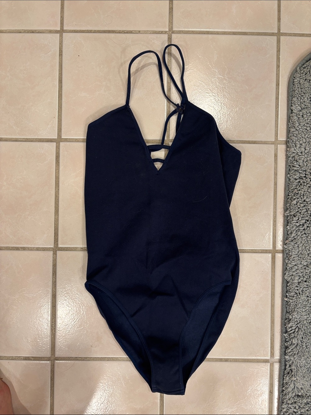 Navy free people body suit with Strappy Back
